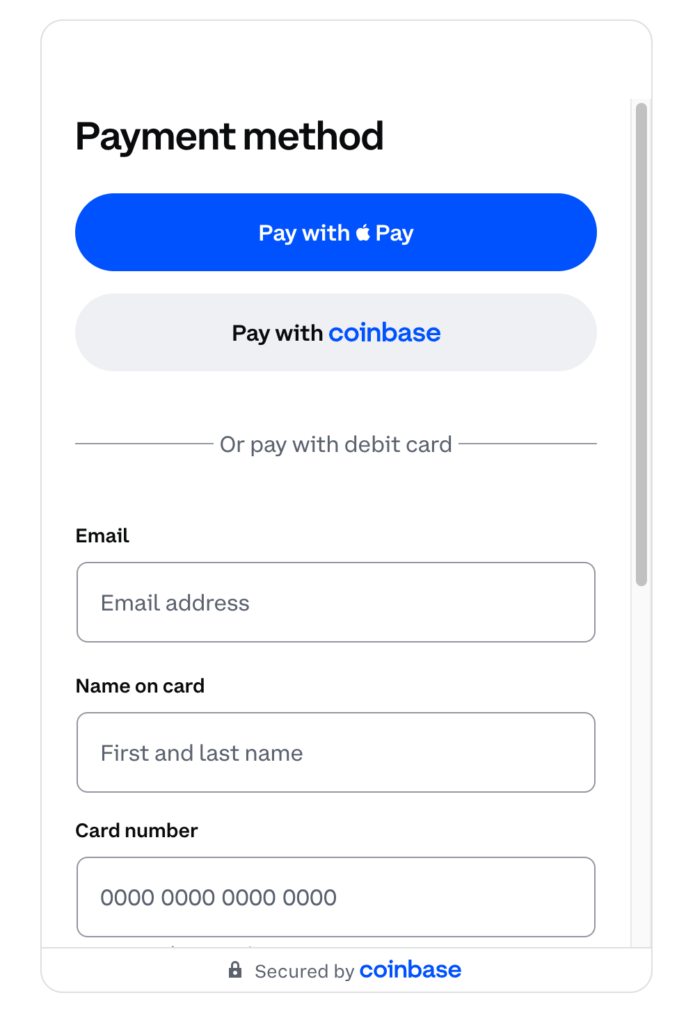 Payment method selection