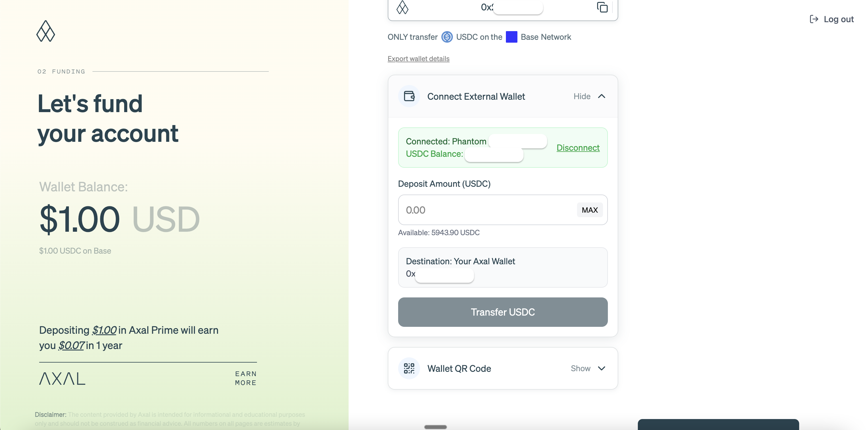 Connect external wallet