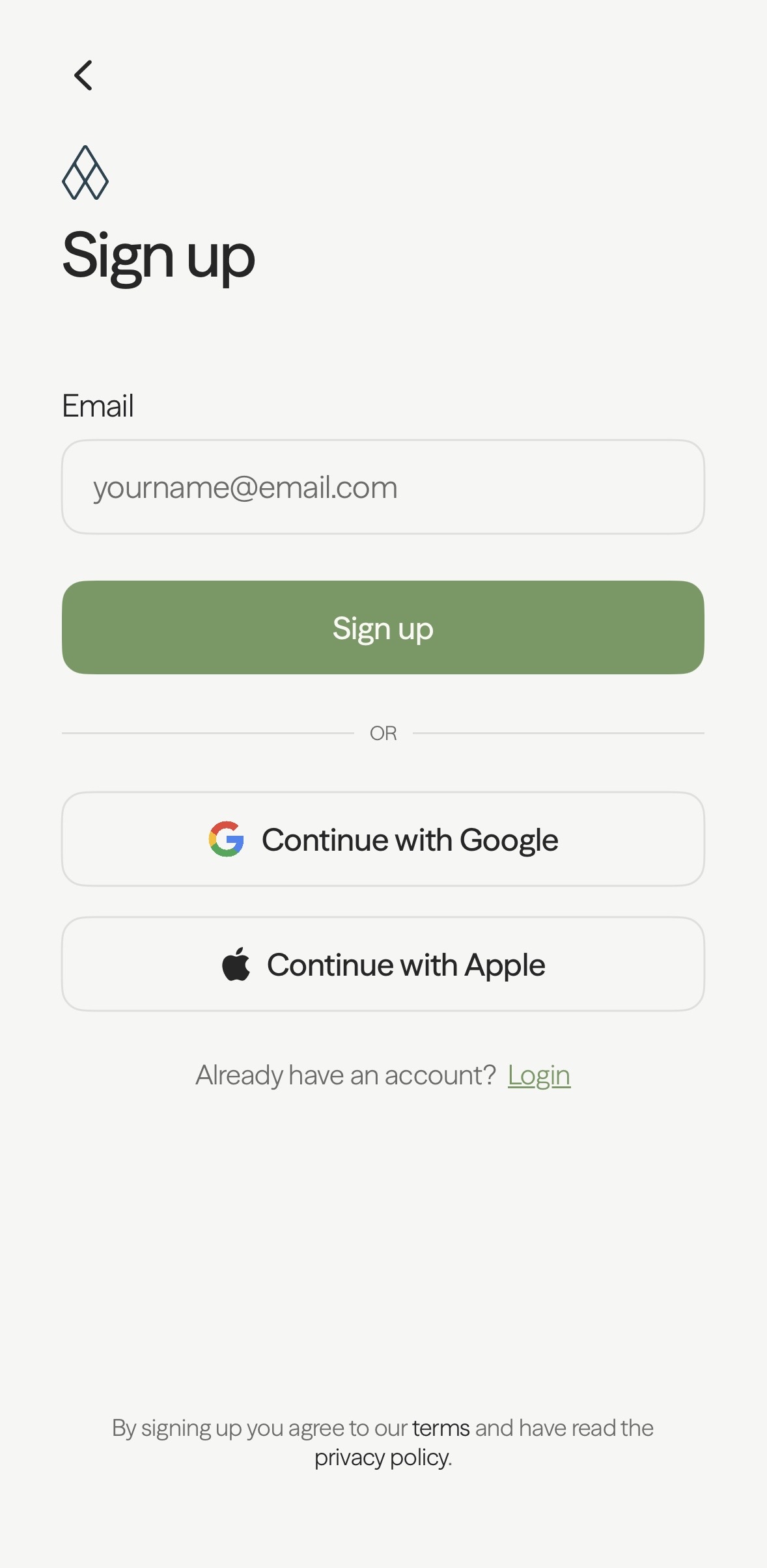 Create/Login to your account