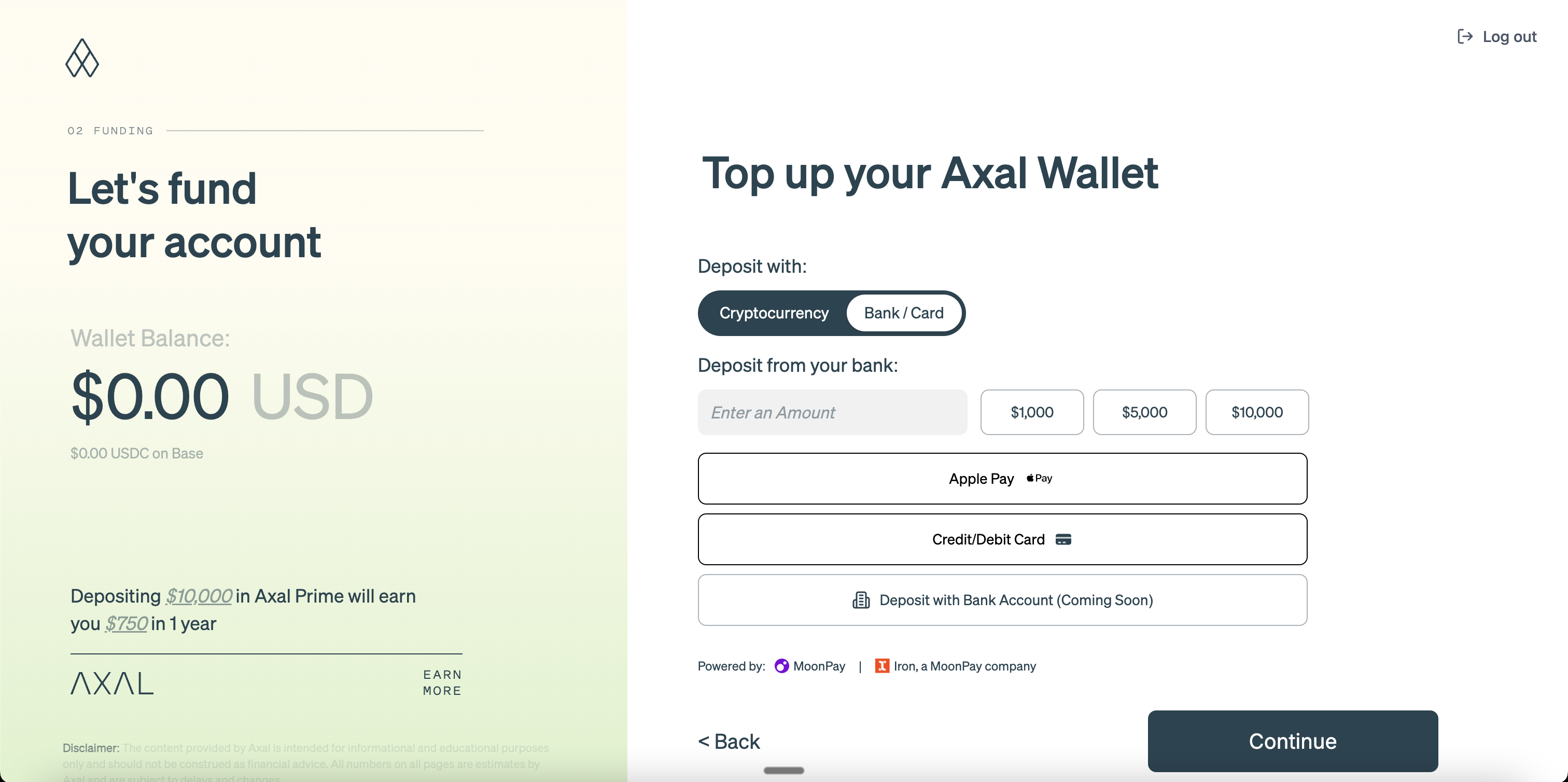 Make your first deposit